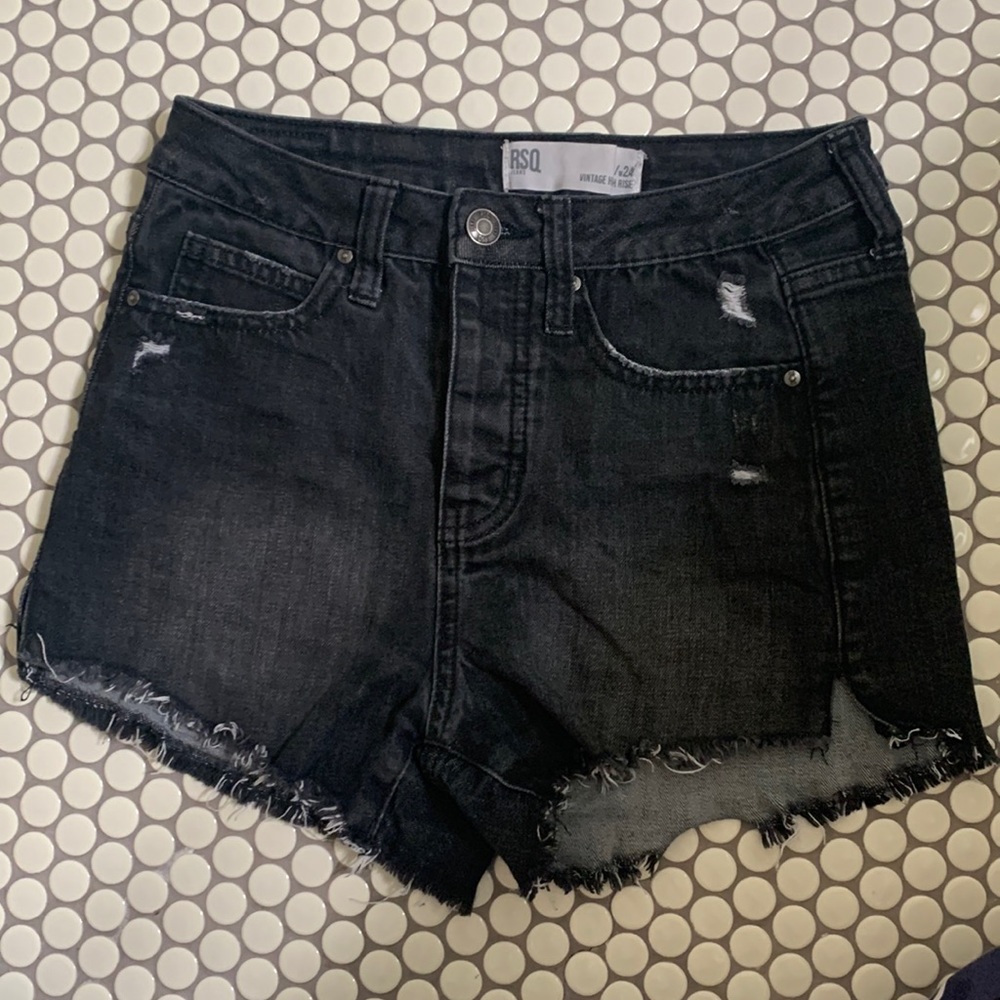 Black jean shorts